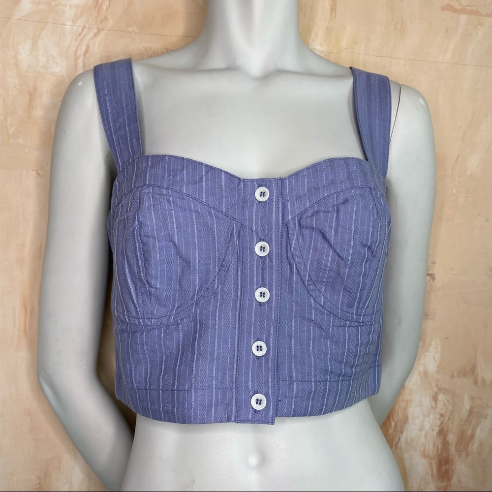 Medium Free People Perfectly Striped Crop Top - Picture 2 of 8